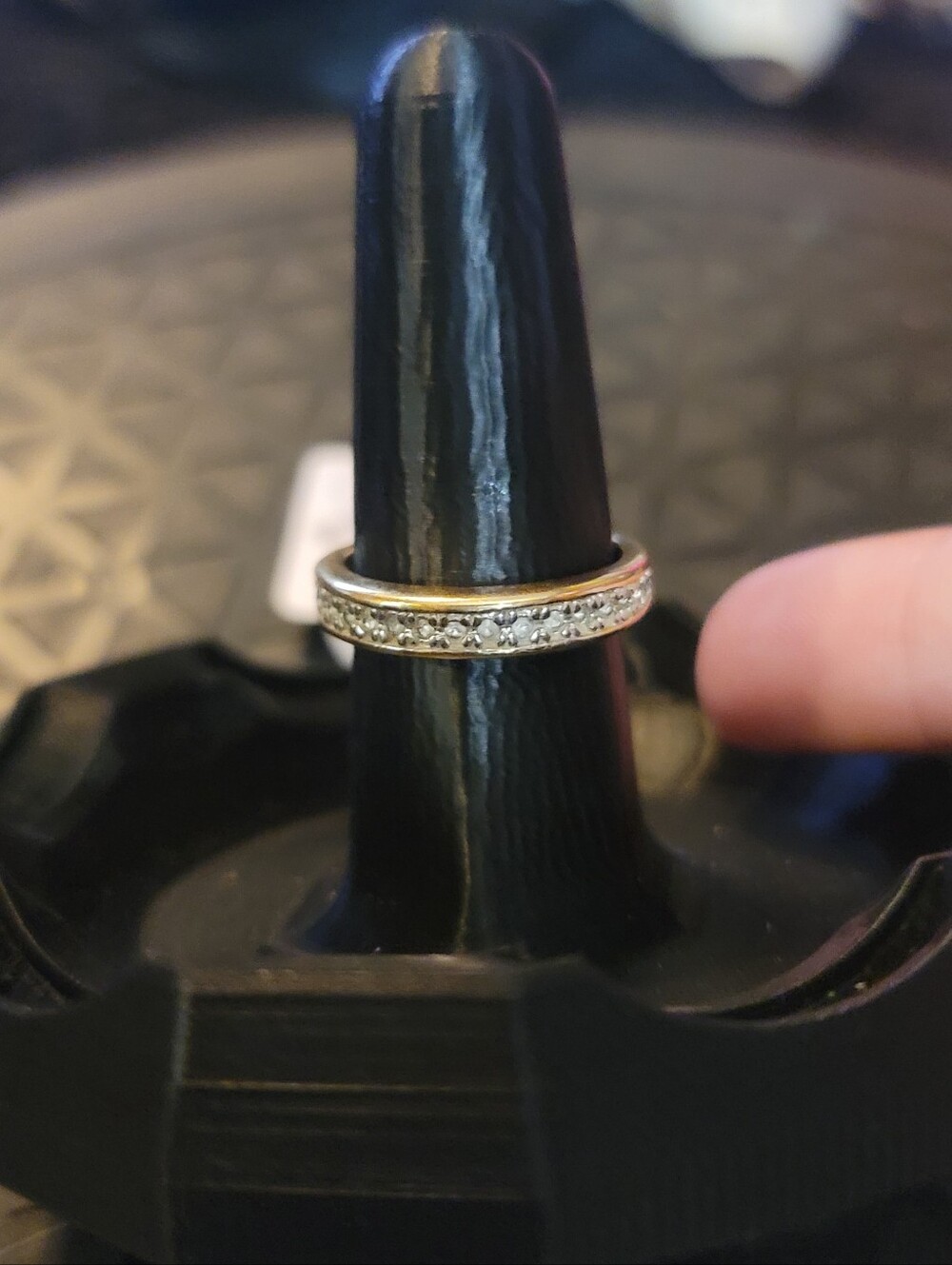 18K GE Gold Electroplated Eternity Ring Size 8.5 Pave CZ Stackable - Picture 2 of 8
